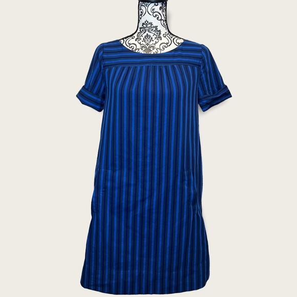 Anthropologie x HD in París Blue Striped Shift Dress size 4 - Picture 1 of 12